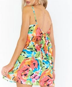 Show Me Your Mumu New Mu Lauren Tie Mini Dress ~ Mimosa Blooms