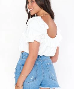 Show Me Your Mumu Jessie Top ~ White Linen