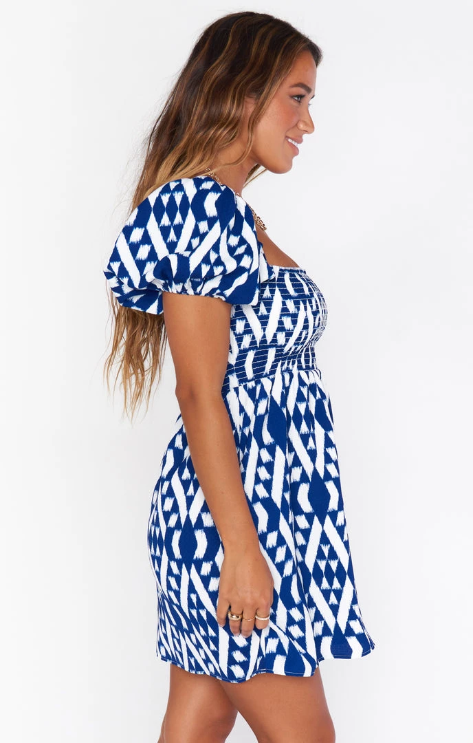 Show Me Your Mumu Bixby Mini Dress ~ Blue Ikat 4 Show Me Your Mumu Bixby Mini Dress ~ Blue Ikat