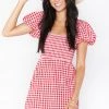 Show Me Your Mumu Bixby Mini Dress ~ Strawberry Gingham 2 Show Me Your Mumu Bixby Mini Dress ~ Strawberry Gingham