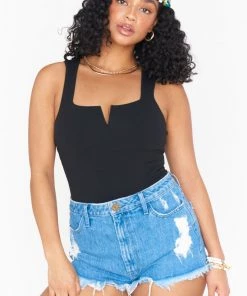 Show Me Your Mumu New Mu Arlo Bodysuit ~ Black Stretch