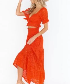 Show Me Your Mumu Melinda Maxi Skirt ~ Spacey Lacey Red