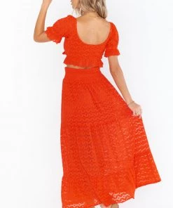 Show Me Your Mumu Melinda Maxi Skirt ~ Spacey Lacey Red