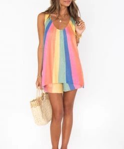 Show Me Your Mumu New Mu In The Groove Set ~ Bright Stripe Knit