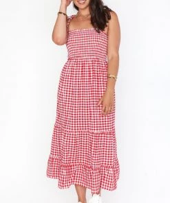 Show Me Your Mumu Jones Midi Dress ~ Strawberry Gingham