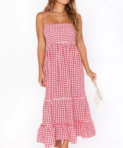 Show Me Your Mumu Jones Midi Dress ~ Strawberry Gingham