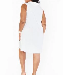Show Me Your Mumu Basic Button Up Dress ~ White Linen