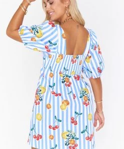 Show Me Your Mumu New Mu Amore Dress ~ Fruit Basket Stripe Poplin