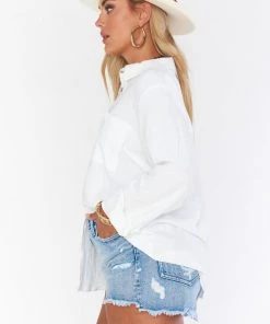 Show Me Your Mumu Presto Shirt ~ White Linen