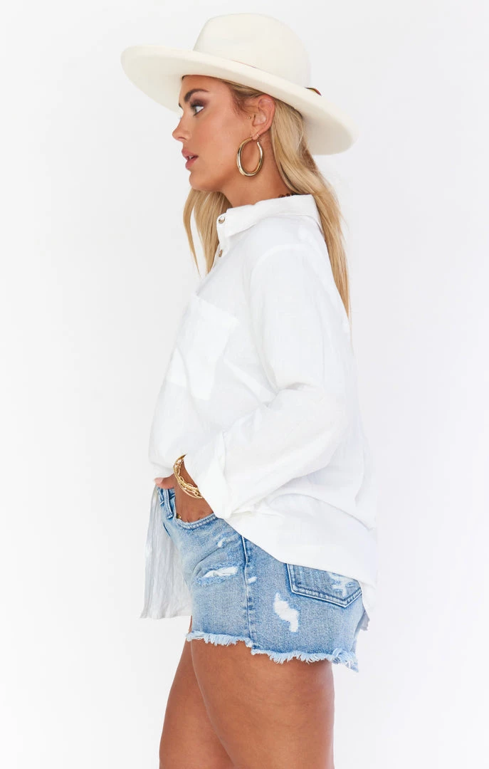 Show Me Your Mumu Presto Shirt ~ White Linen 4 Show Me Your Mumu Presto Shirt ~ White Linen