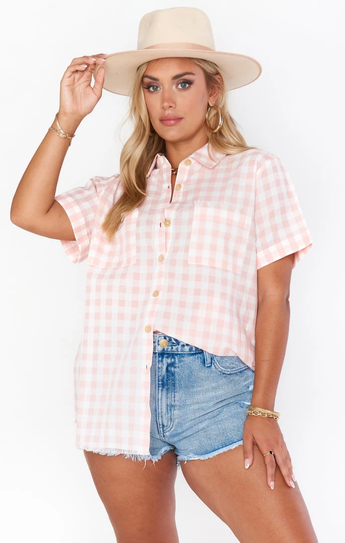 Show Me Your Mumu Ciao Shirt ~ Peach Gingham 3 Show Me Your Mumu Ciao Shirt ~ Peach Gingham