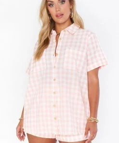 Show Me Your Mumu Bella Shorts ~ Peach Gingham