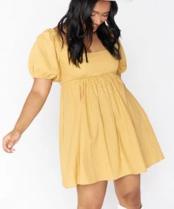 Show Me Your Mumu New Mu Smitten Babydoll Dress ~ Marigold Linen