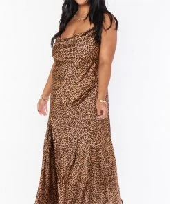 Show Me Your Mumu New Mu Florence Slip Dress ~ Fancy Cheetah Luxe Satin