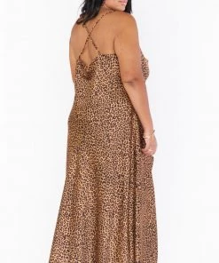 Show Me Your Mumu New Mu Florence Slip Dress ~ Fancy Cheetah Luxe Satin