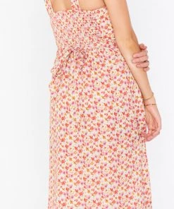Show Me Your Mumu Claire Midi Dress ~ Blush Flowers