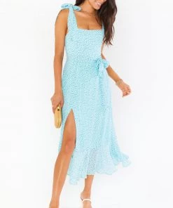 Show Me Your Mumu Claire Midi Dress ~ Sky Blue Ditsy New Mu