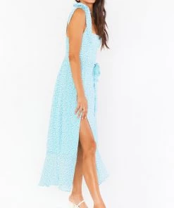 Show Me Your Mumu Claire Midi Dress ~ Sky Blue Ditsy New Mu