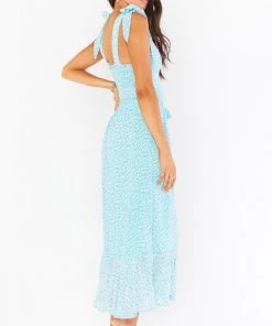 Show Me Your Mumu Claire Midi Dress ~ Sky Blue Ditsy New Mu
