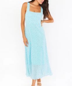 Show Me Your Mumu Claire Midi Dress ~ Sky Blue Ditsy New Mu
