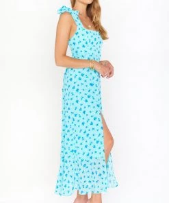 Show Me Your Mumu Claire Midi Dress ~ Blue Ditsy New Mu