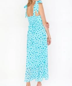 Show Me Your Mumu Claire Midi Dress ~ Blue Ditsy New Mu