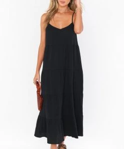Show Me Your Mumu Caroline Maxi Dress ~ Black Gauze