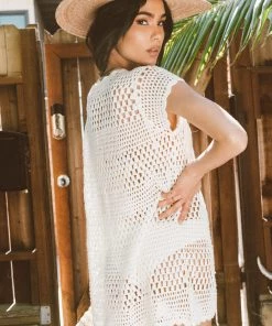 Show Me Your Mumu New Mu Cleo Coverup ~ White Crochet