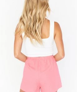 Show Me Your Mumu New Mu Hendrix Shorts ~ Flamingo Pink Linen