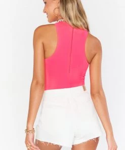 Show Me Your Mumu Best Bodysuit ~ Neon Pink Stretch New Mu
