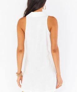 Show Me Your Mumu Shirley Shift Dress ~ White Linen New Mu