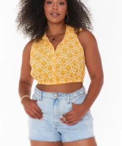 Show Me Your Mumu Camden Collared Top ~ Golden Fields