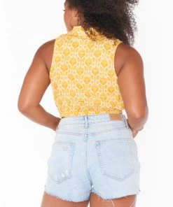 Show Me Your Mumu Camden Collared Top ~ Golden Fields