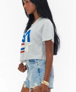 Show Me Your Mumu Jimmy Crop ~ USA Star Graphic New Mu