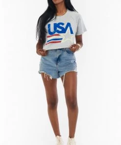 Show Me Your Mumu Jimmy Crop ~ USA Star Graphic New Mu