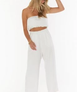 Show Me Your Mumu New Mu Peggy Pants ~ White Linen