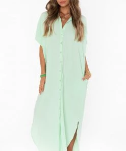 Show Me Your Mumu Buoy Button Down Dress ~ Green Melon New Mu