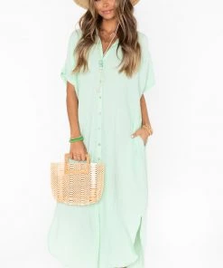 Show Me Your Mumu Buoy Button Down Dress ~ Green Melon New Mu 10 Show Me Your Mumu Buoy Button Down Dress ~ Green Melon New Mu