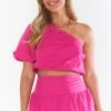 Show Me Your Mumu Mara Top ~ Hot Pink Poplin New Mu