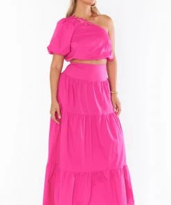 Show Me Your Mumu Melody Maxi Skirt ~ Hot Pink Poplin 9 Show Me Your Mumu Melody Maxi Skirt ~ Hot Pink Poplin