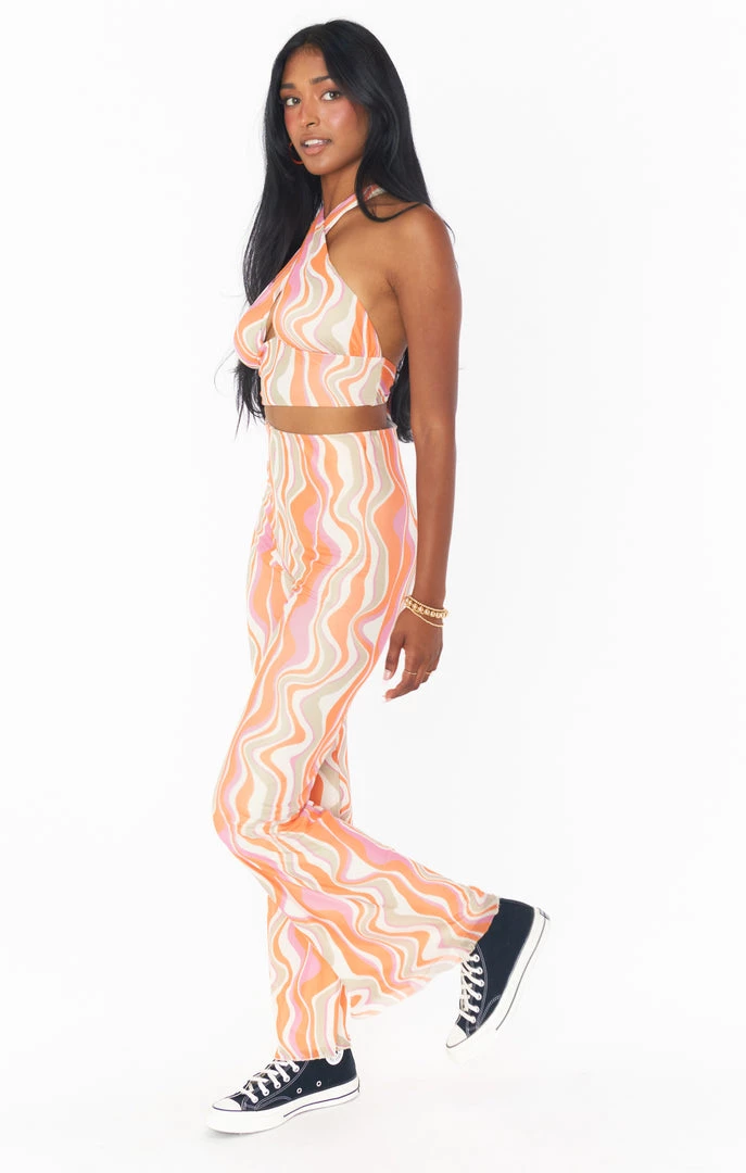 Show Me Your Mumu Frolic Flare Pants ~ Wavy Stripe 5 Show Me Your Mumu Frolic Flare Pants ~ Wavy Stripe