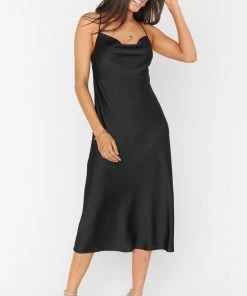 Show Me Your Mumu Verona Cowl Dress ~ Black Luxe Satin 11 Show Me Your Mumu Verona Cowl Dress ~ Black Luxe Satin