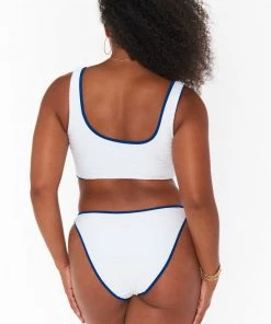 Show Me Your Mumu Tankini Zip Top ~ White Rib Colorblock