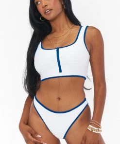 Show Me Your Mumu Monterey Bottom ~ White Rib Colorblock New Mu