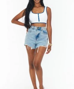 Show Me Your Mumu Tankini Zip Top ~ White Rib Colorblock