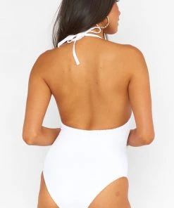 Show Me Your Mumu Amaya One Piece ~ White Scrunch Swim