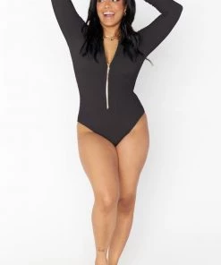 Show Me Your Mumu Surfside One Piece ~ Black Scrunch