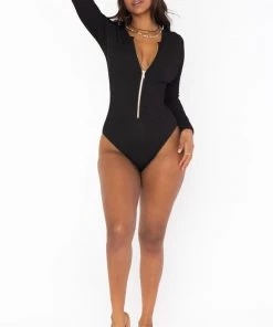 Show Me Your Mumu Surfside One Piece ~ Black Scrunch