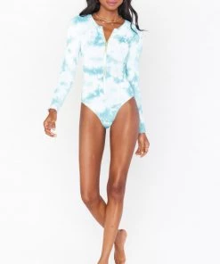 Show Me Your Mumu Surfside One Piece ~ Teal Tie Dye Scrunch Swim