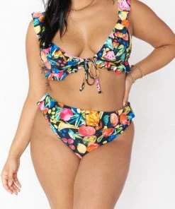 Show Me Your Mumu New Mu Carolina Ruffle Top ~ Fruity Tango